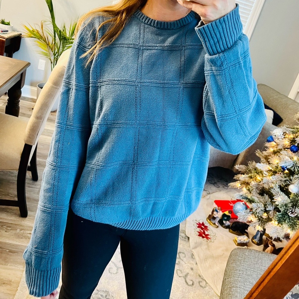 Blue Patchwork Sweater - image 4